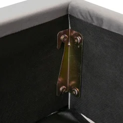 Lit coffre 160x200 cm - Lit double capitonné avec tête de lit oreille - Velours - Sans Matelas - Gris