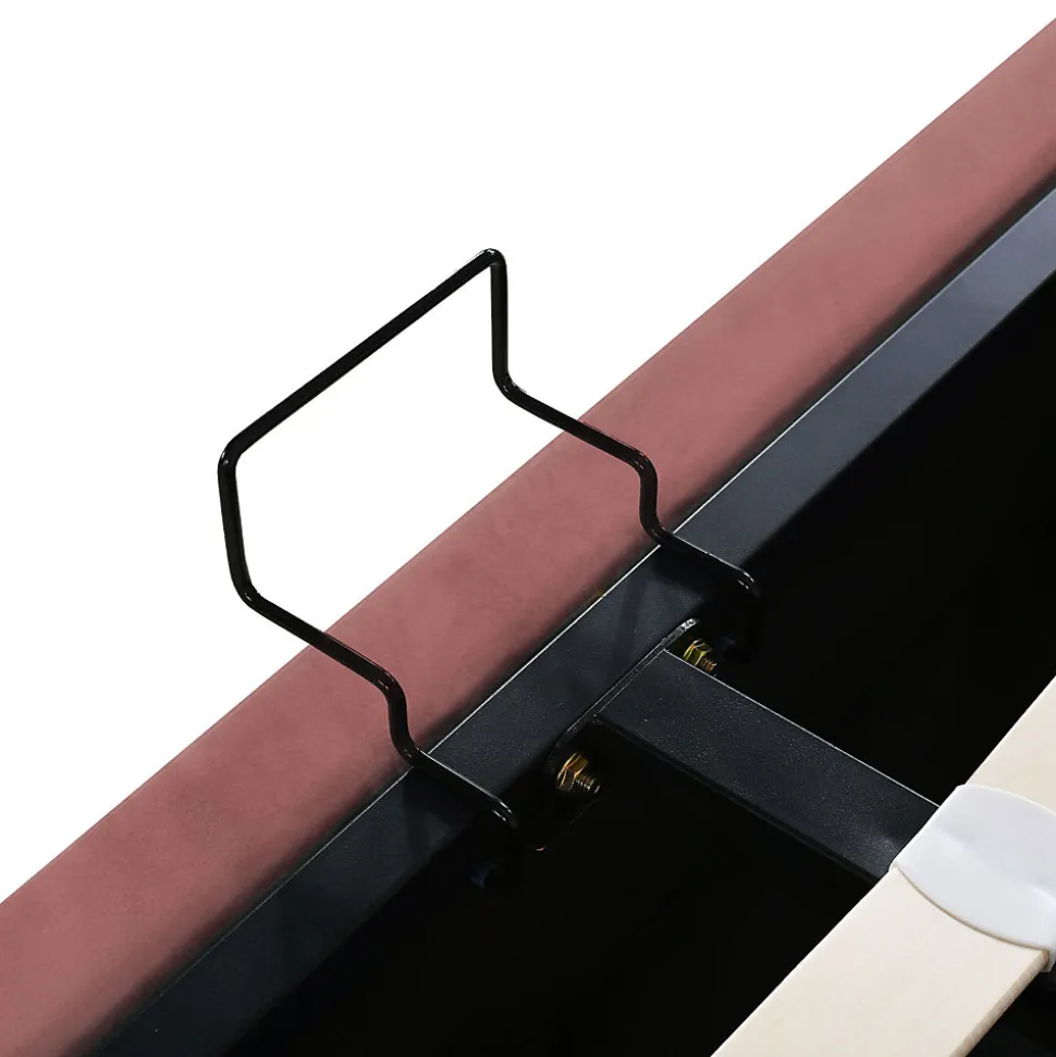 Lit coffre 140x200 cm - Lit double avec tête de lit fleur réglable - Velours + Métal + MDF - Sans matelas - Rose