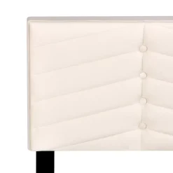 Lit coffre 140x200 cm - Lit Double Capitonné avec Tête de Lit Réglable - Velours - Sans Matelas - Beige