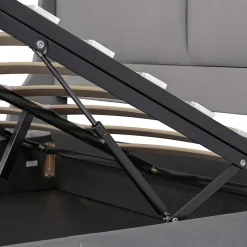 Lit coffre 180x200 cm - Lit double capitonné avec tête de lit oreille - Velours - Sans Matelas - Gris