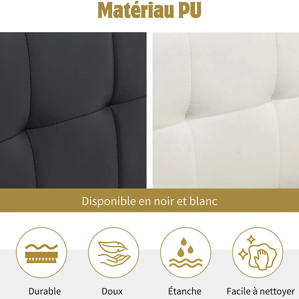 Lit Coffre 140x190 cm - Lit Double Capitonné avec Tête de Lit et Rangement Caché - PU - Sans Matelas - Blanc