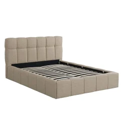 Lit coffre 160x200 cm ELIAS + sommier / Beige