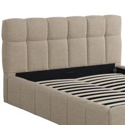 Lit coffre 160x200 cm ELIAS + sommier / Beige