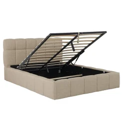 Lit coffre 140x190 cm ELIAS + sommier / Beige