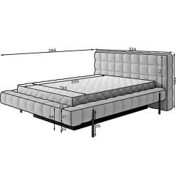 Lit coffre 180x200 sommier inclus Ezio Brique