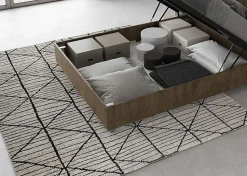 Lit coffre 140x200 tête de lit droite Demas noyer