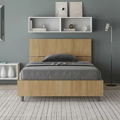 Lit coffre 120x200 tête de lit droite Demas chêne