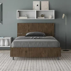 Lit coffre 120x200 tête de lit droite Demas noyer