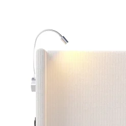 Lit Coffre 140x200cm avec LED et USB, Cadre de lit capitonné en Velours côtelé, lit 2 Personnes avec sommier,scandinave Blanc