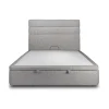 Lit coffre 160x200cm avec tête de lit lignes Bouclette Gris - Hauteur totale : 39cm