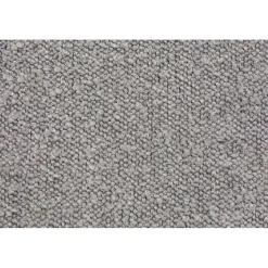 Lit coffre 200x200cm avec tête de lit capitonnée Bouclette Gris - Hauteur totale : 39cm