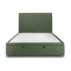 Lit coffre 180x200cm avec tête de lit tapissier Tissu Vert - Hauteur totale : 39cm