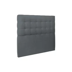 Lit coffre 140x200cm avec tête de lit capitonnée Velours Gris anthracite - Hauteur totale : 39cm