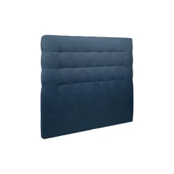 Lit coffre 140x190cm avec tête de lit capitonnée Tissu Bleu - Hauteur totale : 39cm