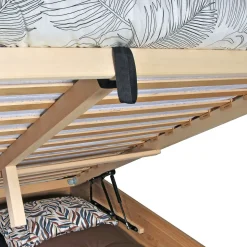 Lit coffre 140x200cm BEN + sommier/ Chêne massif huilé