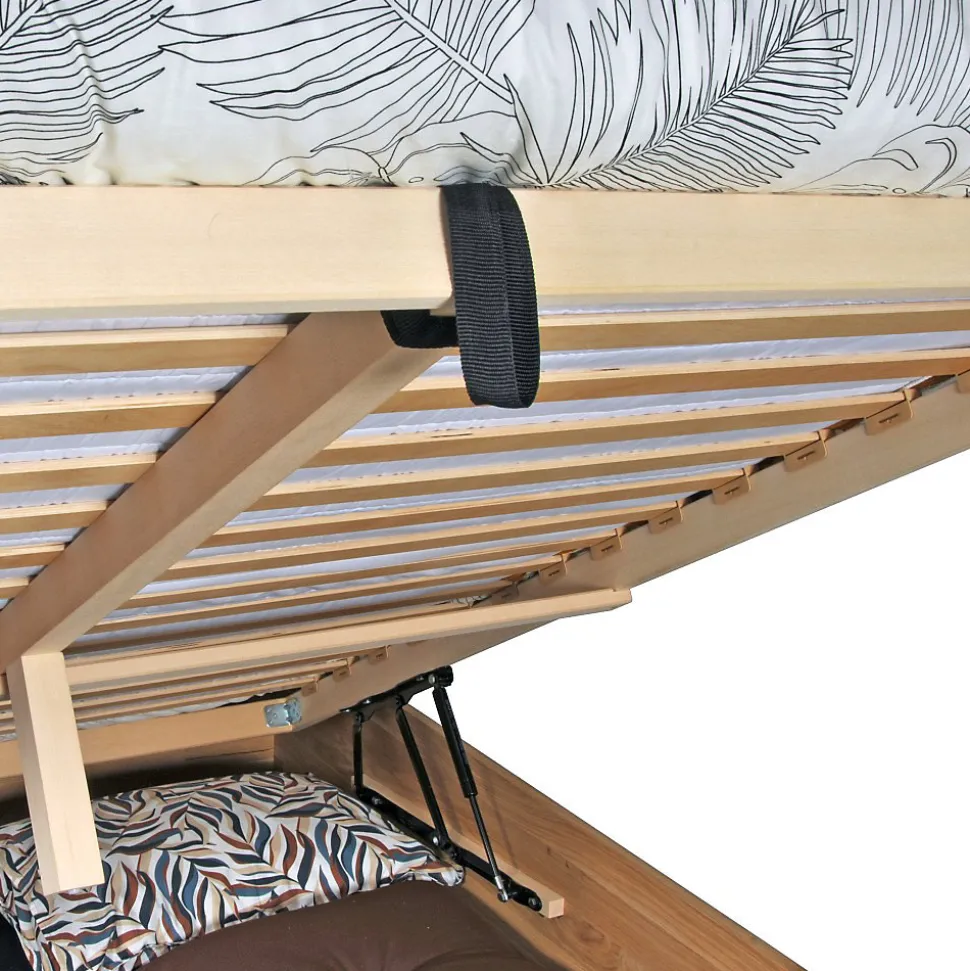 Lit coffre 140x200cm BEN + sommier/ Chêne massif huilé