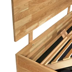 Lit coffre 140x200cm MILO avec tête de lit + sommier/ Chêne massif huilé