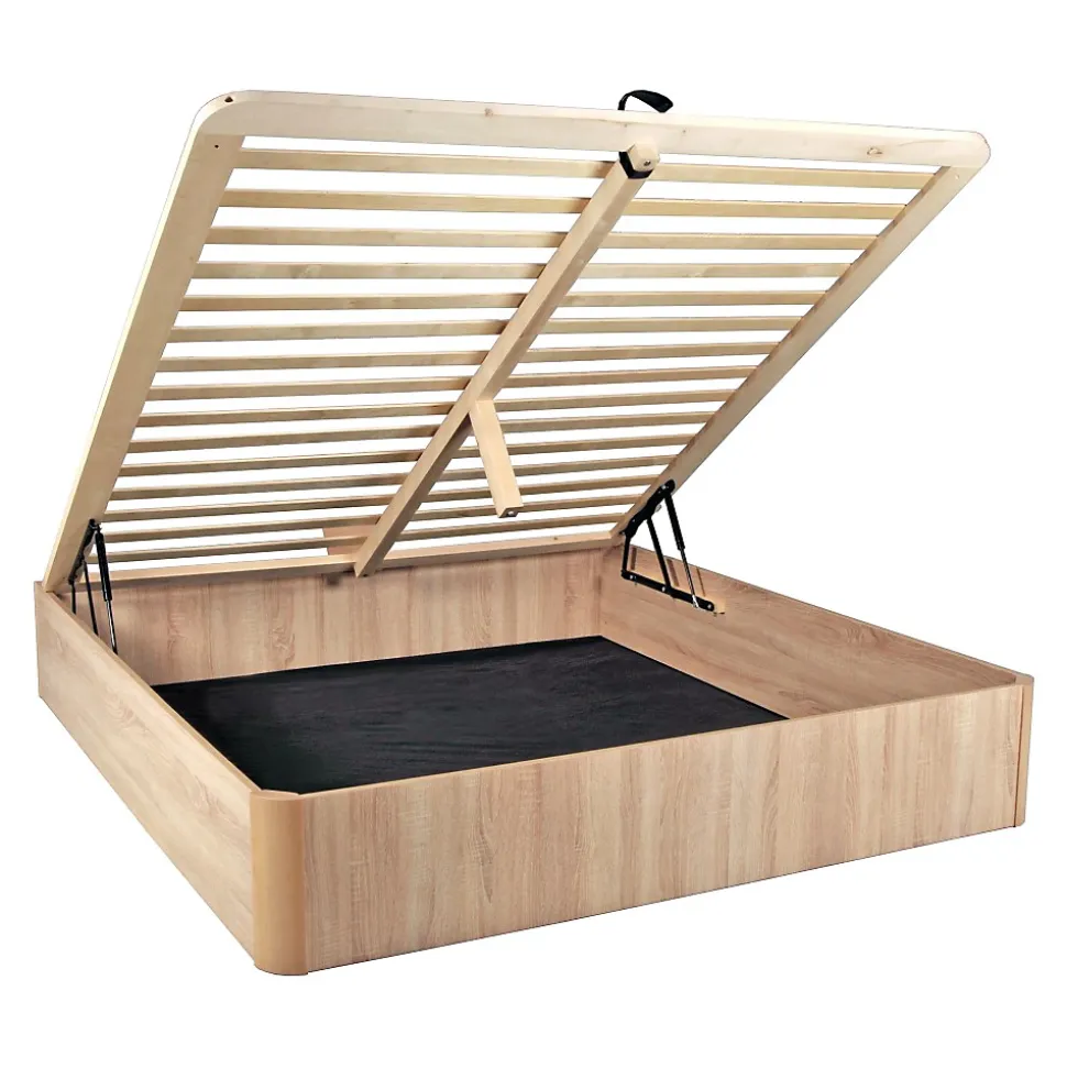 Lit coffre 180x200cm VERSO + 1 sommier / Décor Chêne Blanchi