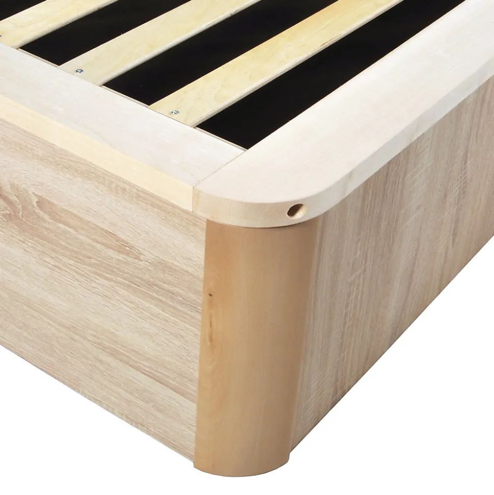 Lit coffre 180x200cm VERSO + 1 sommier / Décor Chêne Blanchi