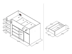 Lit combiné 90 x 190 cm avec bureau et rangements - Coloris : Naturel et blanc - SAGITI