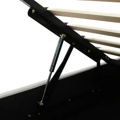 Lit combiné enfant 90x200 cm x2, hydraulique, sac rangement, contreplaqué - gris