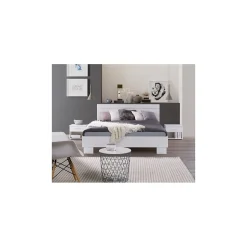 Lit COMO 2 places 160x200 cm avec sommier Coloris blanc