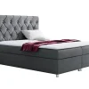 Lit continental Baltimore 112, Double, Gris, Tissu, Disponible