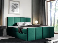 Lit continental Baltimore 154, Double, Vert, Tissu, Disponible