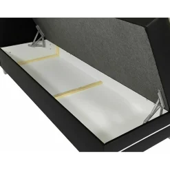 Lit continental Baltimore 174, Double, Blanc, Faux cuir, Disponible