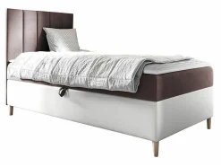 Lit continental Baltimore 170, Unique, Pourpre, Faux cuir, Disponible