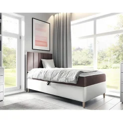 Lit continental Baltimore 170, Unique, Pourpre, Faux cuir, Disponible