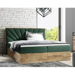 Lit continental Baltimore 191, Double, Vert, Tissu, Disponible