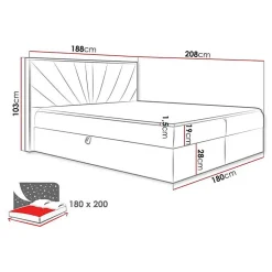 Lit continental Baltimore 191, Double, Vert, Tissu, Disponible