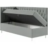 Lit continental Baltimore 167, Unique, Gris, Faux cuir, Disponible