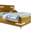 Lit continental Baltimore 173, Double, Jaune, Tissu, Disponible