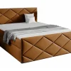 Lit continental Baltimore 155, Double, Jaune, Tissu, Disponible
