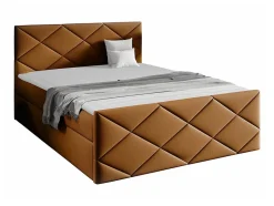 Lit continental Baltimore 155, Double, Jaune, Tissu, Disponible