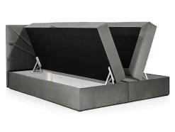 Lit continental Baltimore 146, Double, Rose, Tissu, Disponible