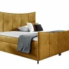 Lit continental Baltimore 177, Double, Jaune, Tissu, Disponible