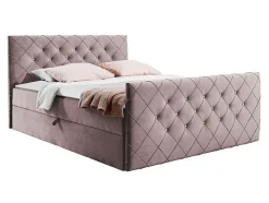 Lit continental Baltimore 158, Double, Rose, Tissu, Disponible