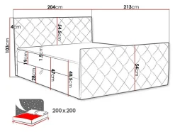 Lit continental Baltimore 158, Double, Rose, Tissu, Disponible