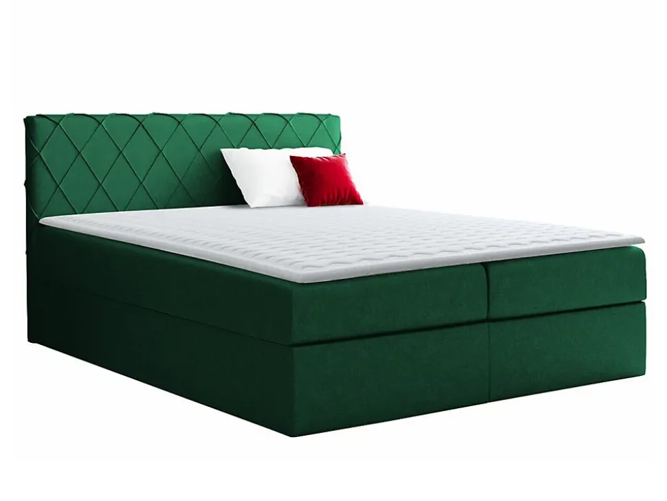 Lit continental Baltimore 127, Unique, Vert, Tissu, Disponible