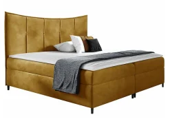 Lit continental Baltimore 178, Unique, Jaune, Tissu, Disponible