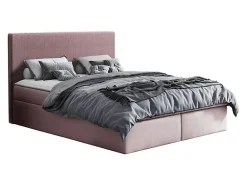 Lit continental Baltimore 126, Double, Rose, Tissu, Disponible