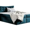 Lit continental Baltimore 157, Double, Turquoise, Tissu, Disponible