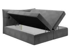 Lit continental Baltimore 157, Double, Turquoise, Tissu, Disponible