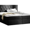 Lit continental Baltimore 159, Double, Noir, Tissu, Disponible