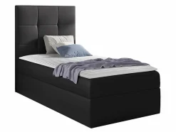 Lit continental Baltimore 180, Unique, Gris, Faux cuir, Disponible