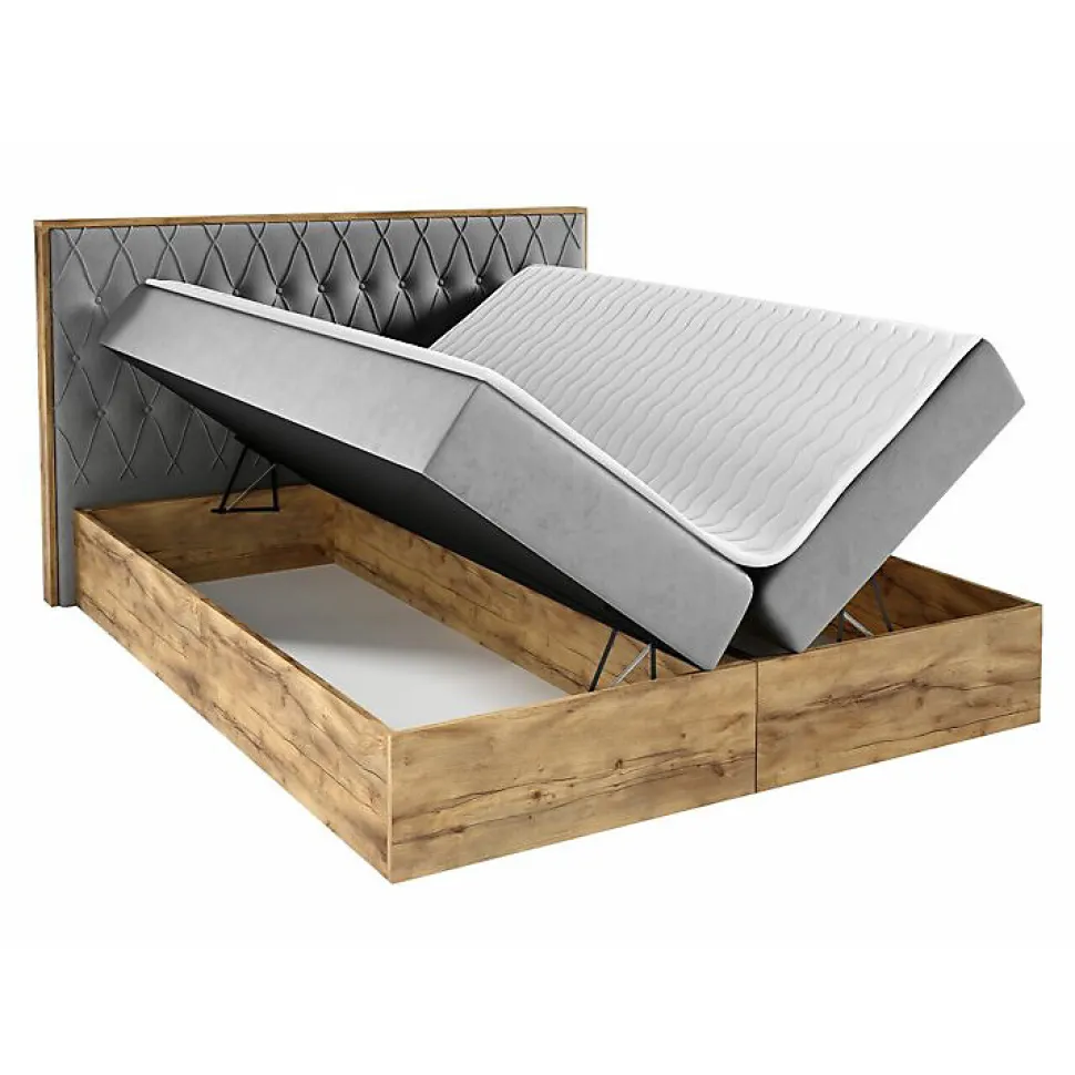 Lit continental Baltimore 190, Unique, Vert, Tissu, Disponible