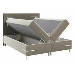 Lit continental Baltimore 173, Double, Marron, Tissu, Disponible